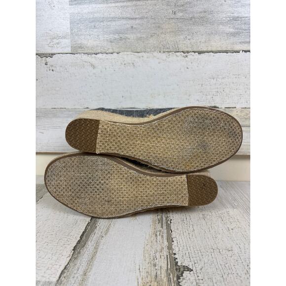 Toms Women’s 8 Chambray Denim Desert Wedge Lace Up Espadrille Ankle Boots - Picture 6 of 8